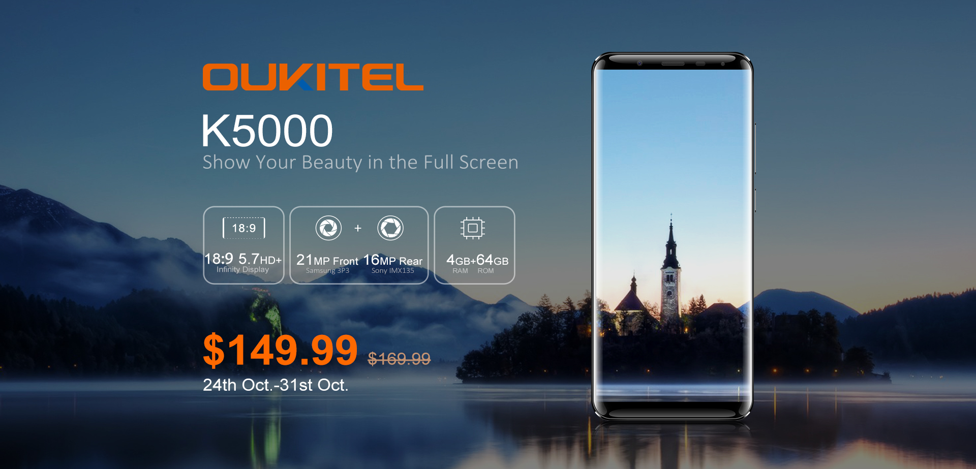 Smartphone OUKITEL K5000 è disponibile per il pre-ordine