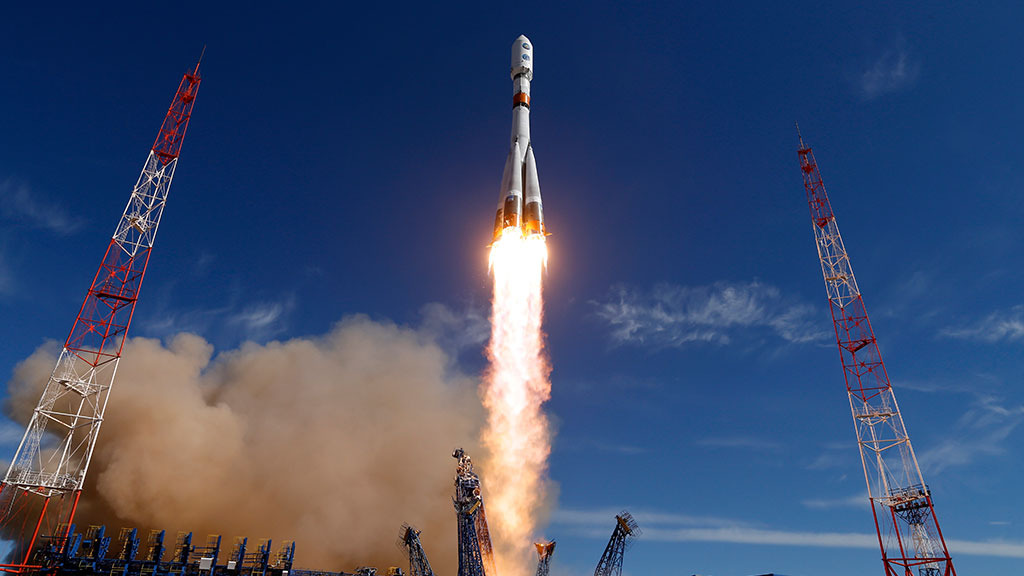Mit dem Kosmodrom «Ost» startete die Rakete «Sojus-2.1 B» mit 19 Gefährten