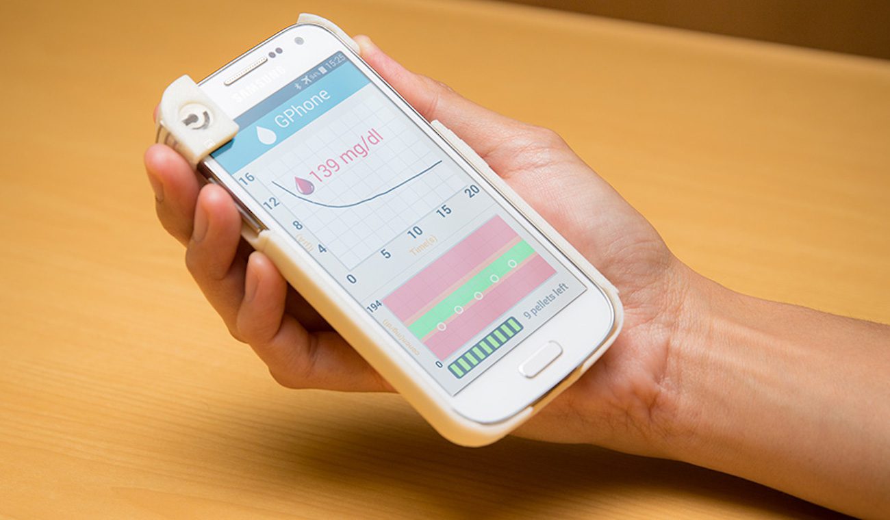 GPhone: - Hülle auf dem Handy, die fähig ist, den Blutzuckerspiegel zu kontrollieren