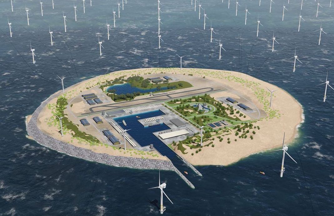 제안한 건축의 거대한 바람 농장 북쪽 바다에서
