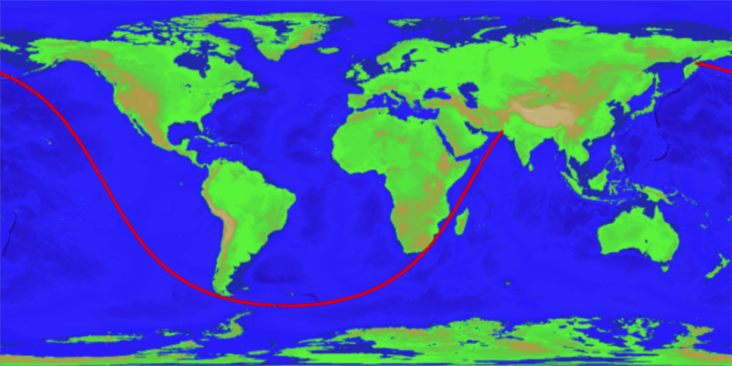 Cómo se ven más largas rectas, en el que se puede cruzar el océano y la tierra