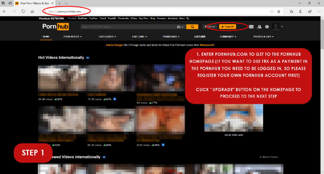 Now coins Tron, you can pay for pornography on Pornhub. Instruction with pictures attached
