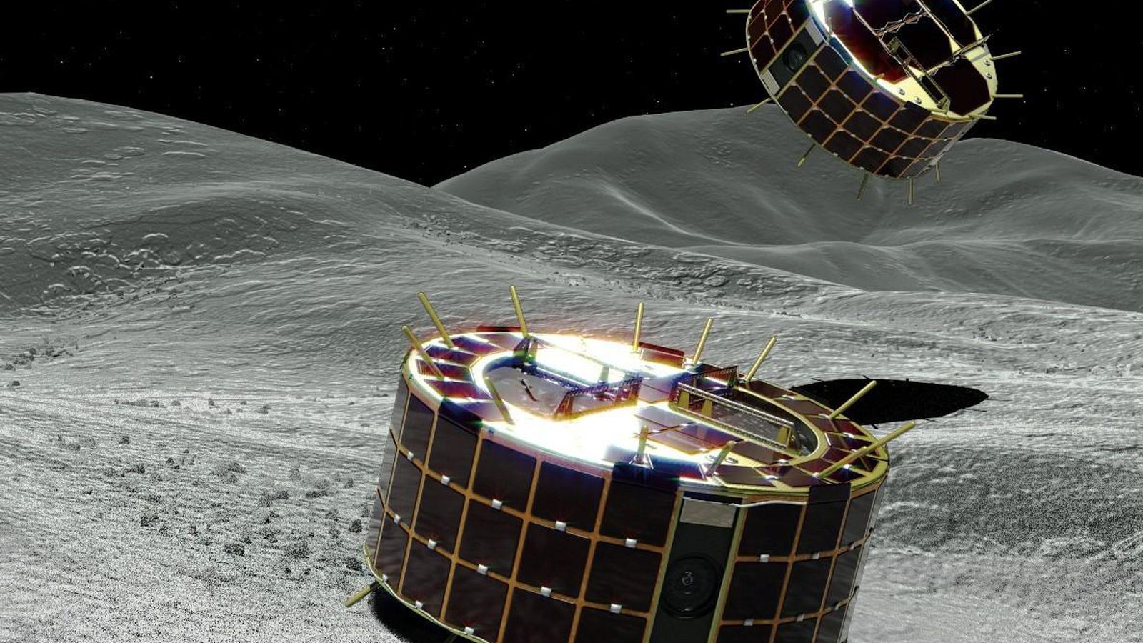 Japanische Rovers setzten sich erfolgreich auf der Oberfläche des Asteroiden und die ersten Fotos geschickt