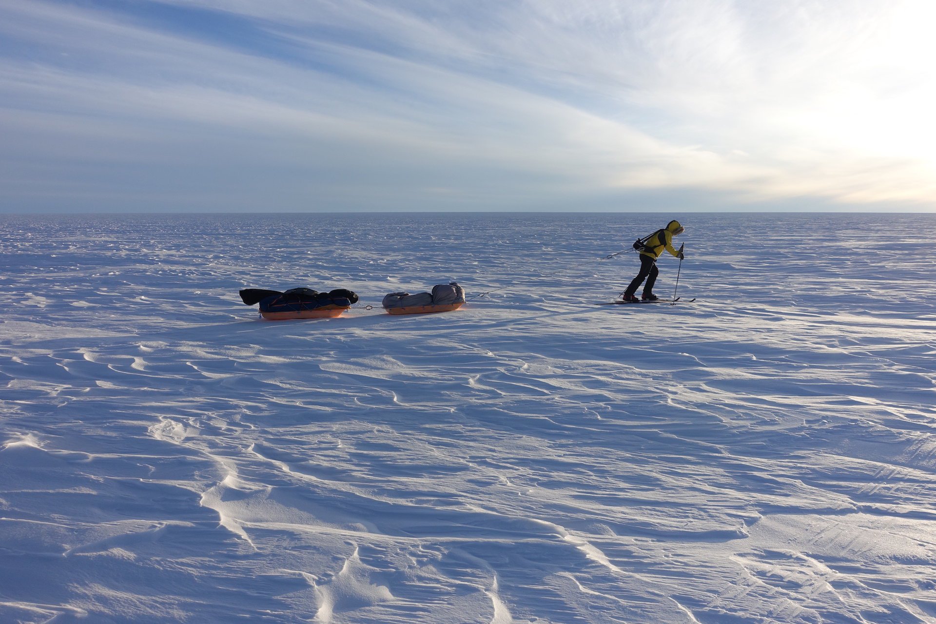 Amerikaner die erste in der Geschichte allein über die Antarktis
