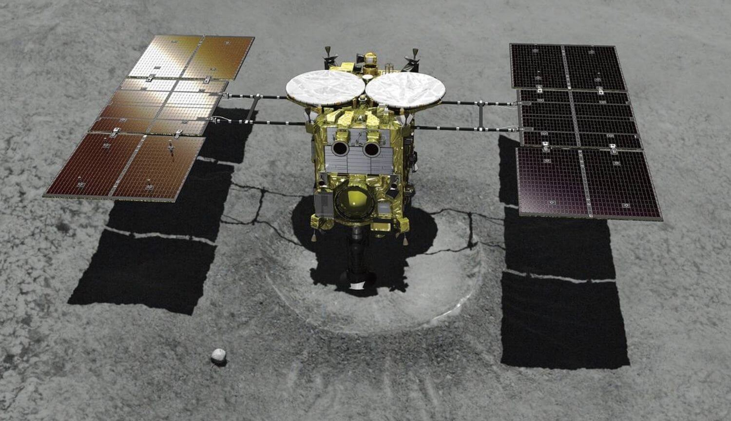 Japonais vaisseau spatial deuxième fois assis sur un astéroïde Рюгу