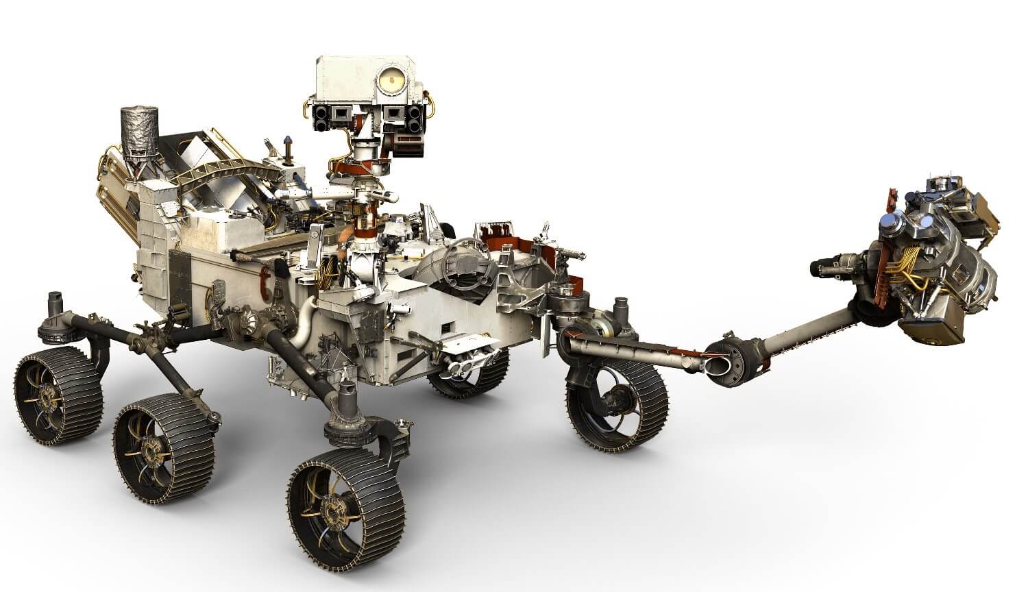 Que va faire le rover Mars-2020» à l'aide de sa main?