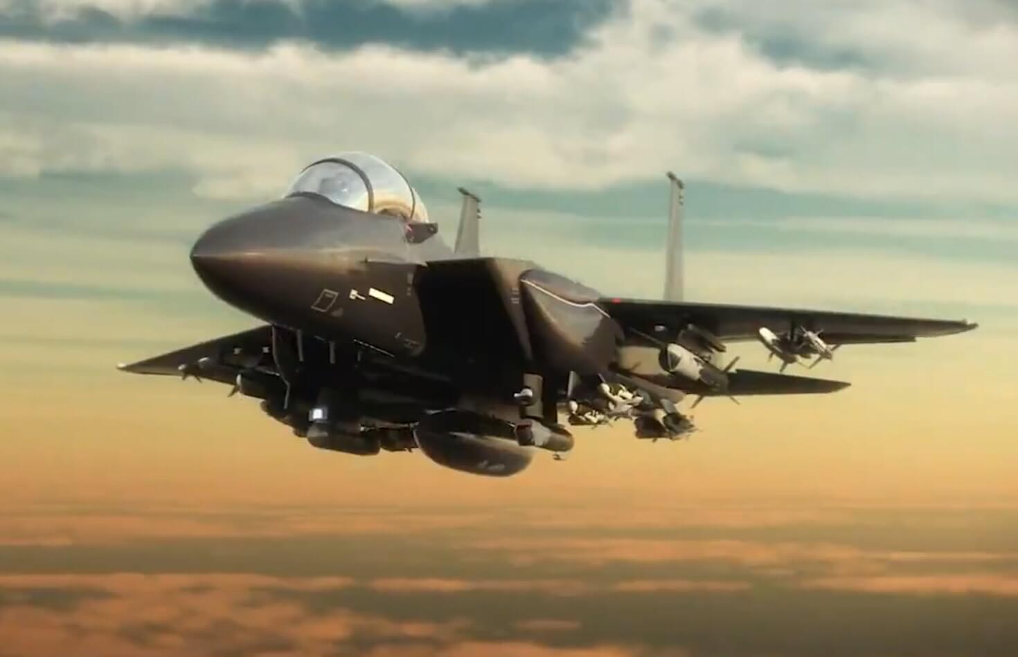 波音的第一次揭示了在视频的最新F-15EX