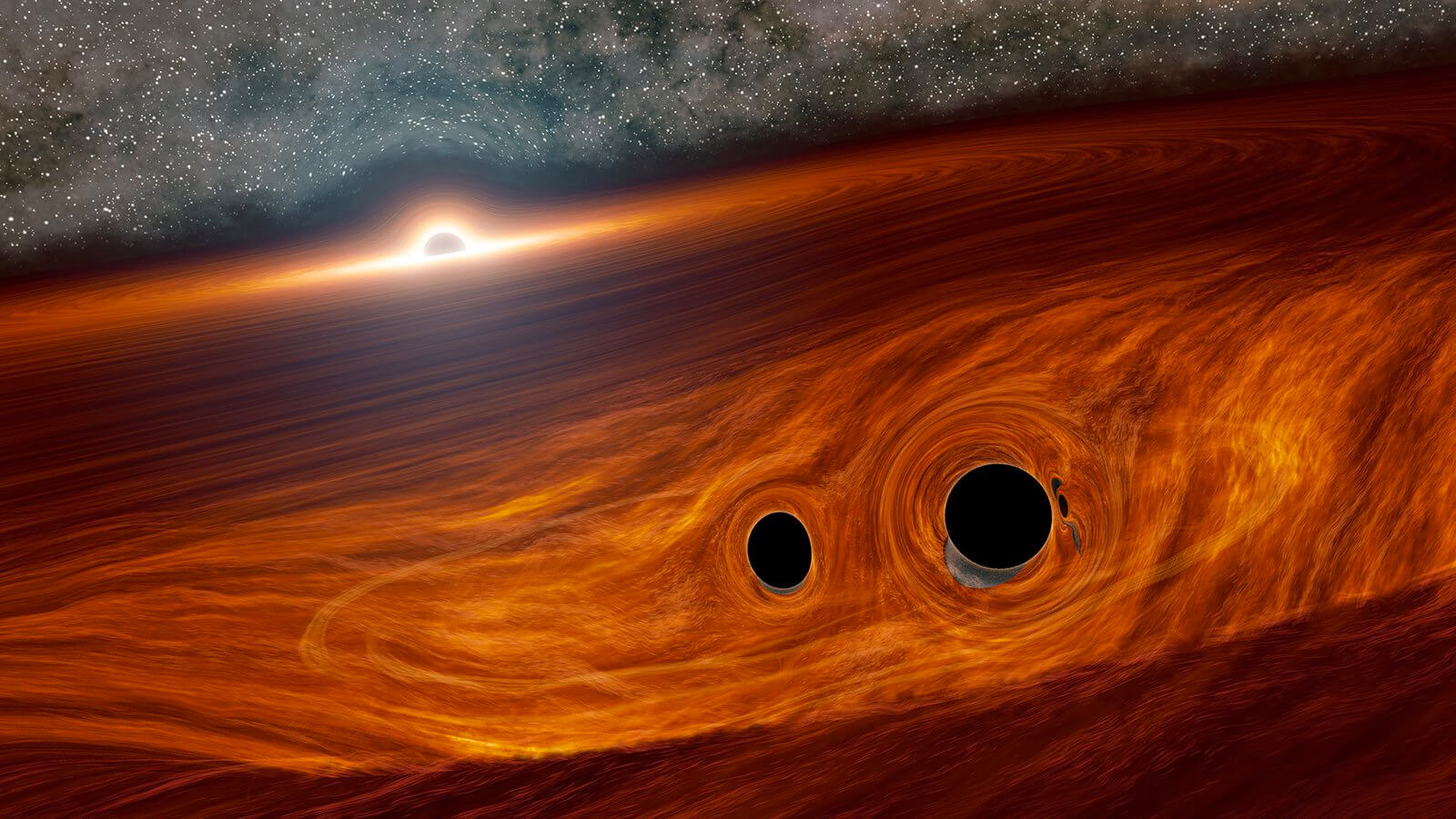 Os astrônomos viram pela primeira vez a luz da colisão de dois buracos negros