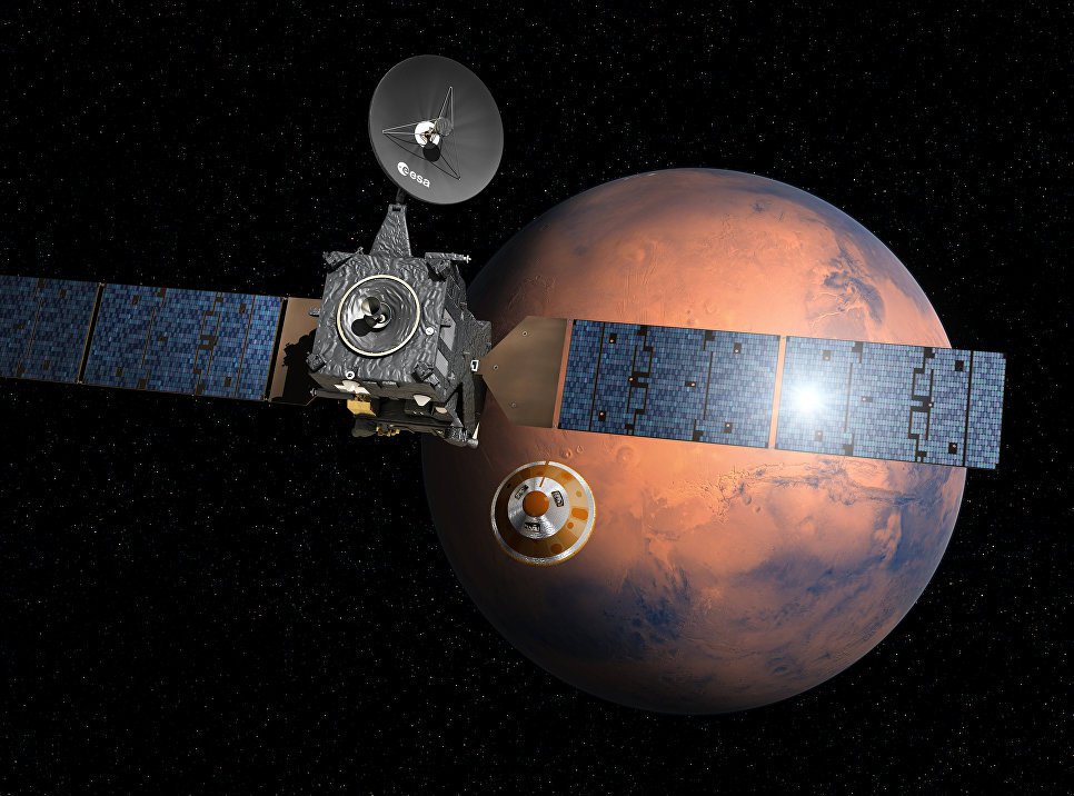 화성의 위성이 추적 가스 궤도 시작했다는 과학적 임무