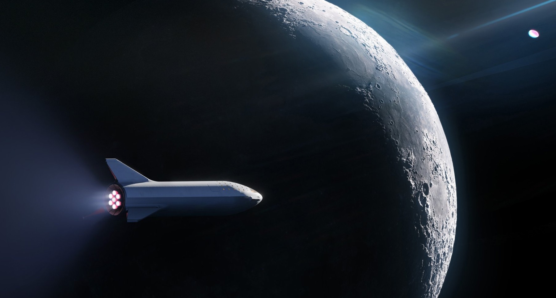 SpaceX送の観光客月にロケットBFRます。 飛場合はマスクすか？