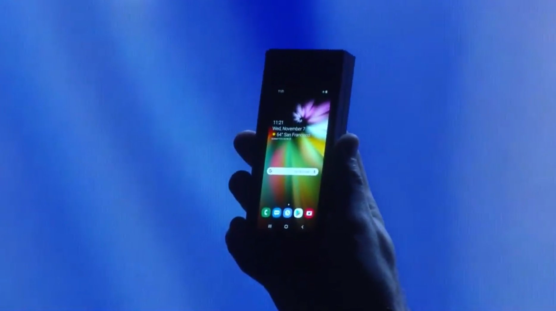 Samsung showed a foldable smartphone