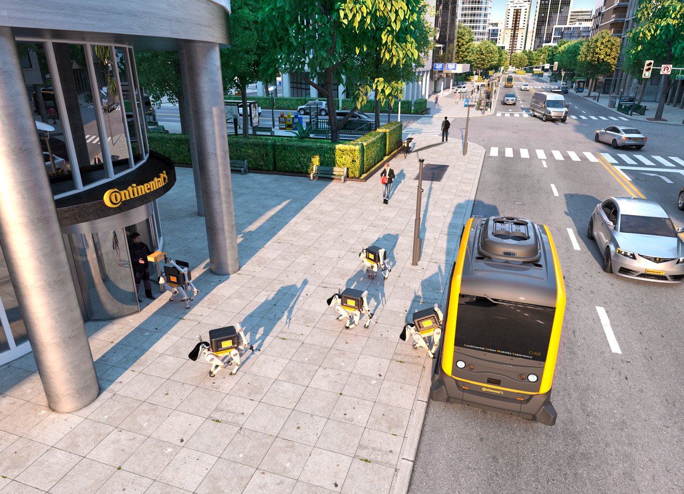 Continental offers to deliver goods using drones and robots-dogs