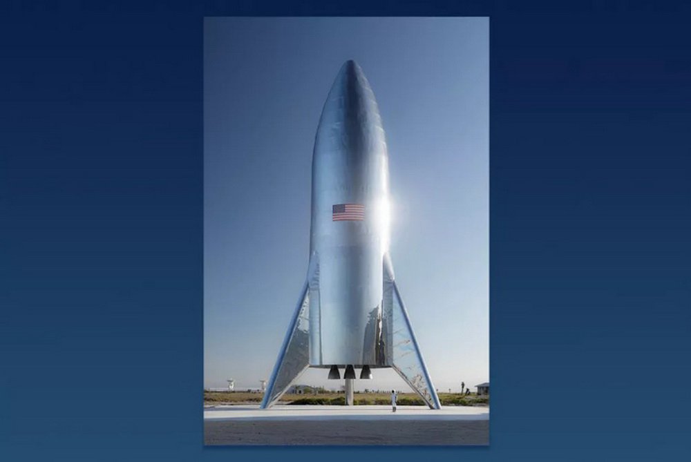 #Foto - | Teil-Prototyp Starship-Raketen der Firma SpaceX fiel wegen des starken Windes