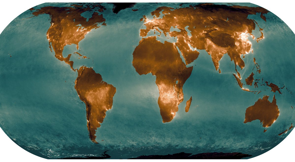 Präsentiert frische Karte der Emissionen von Stickstoffdioxid in der Atmosphäre