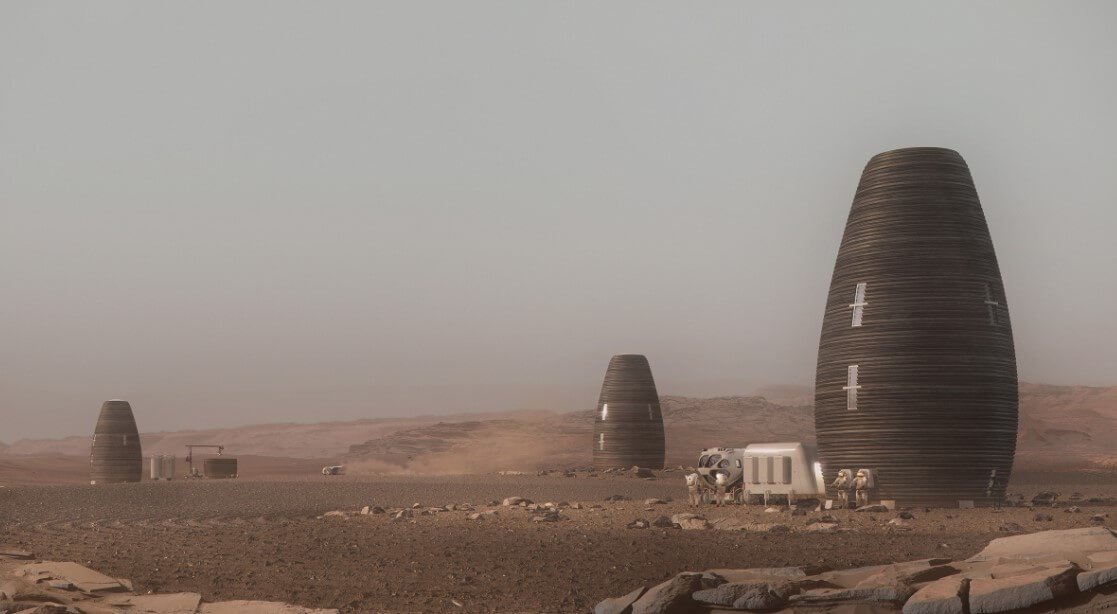 What materials can be used to build houses on Mars?